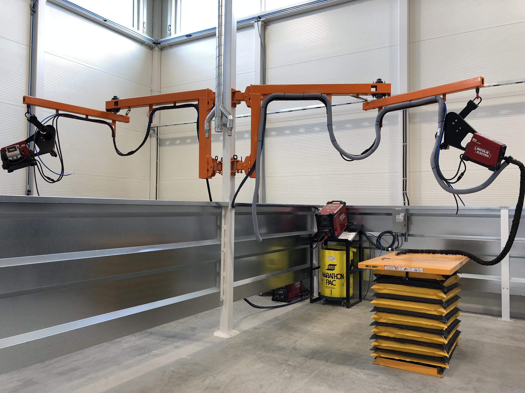 Supports de soudeuses suspendues